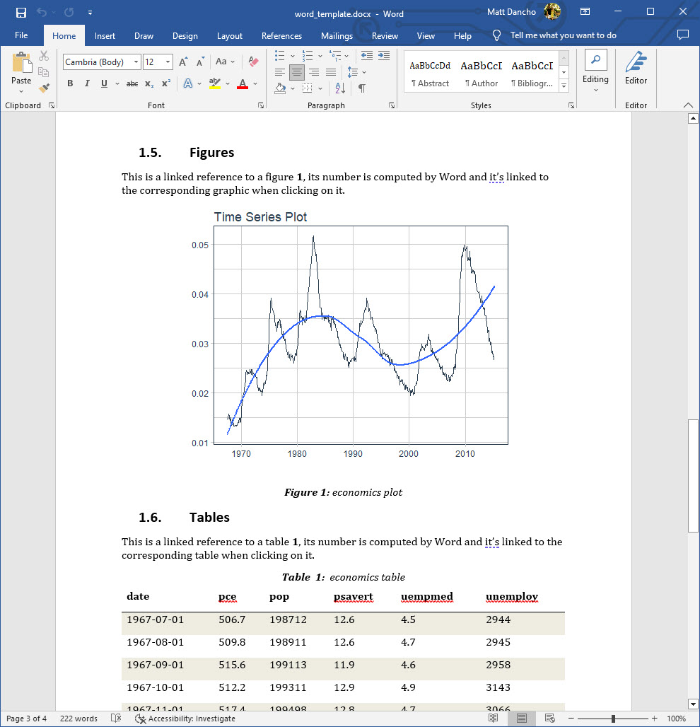 Microsoft Word Report Made with R